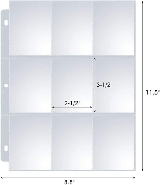 36 Pack 9 Pocket Page Protectors, Sooez Double Sided Trading Card Sleeves - Image 6