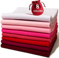 Red Pink 8 Assorted Soft Felt Sheets Fabric, Each 8'' x 36'' 1.6mm Thick | Long by FANOMMI