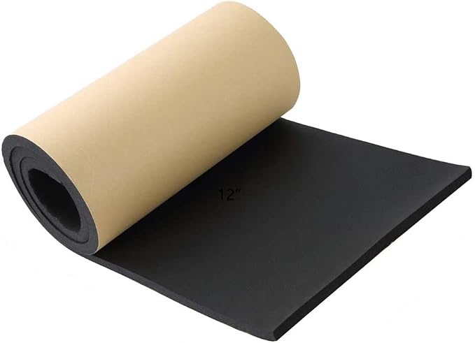 NATGAI Sponge Neoprene with Adhesive Foam Rubber Sheet 1/2” Thick X 12” Wide X by NATGAI
