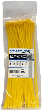 Kable Kontrol Yellow Zip Ties 14 Inch 500 Pcs, 50 Lbs Tensile Strength by KABLEKONTROL%C2%AE
