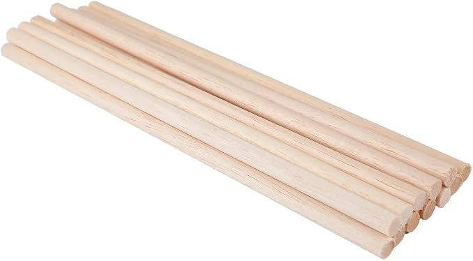 12 Pack Round Wood Dowel Rods 3/8x3/8x12 Inch Balsa Wood Sticks φ3/8 Inch by iUoczi