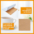 100 Pcs Cork Coasters Bulk, Square Cork Mats Backing Sheets - Image 3