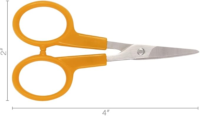 Fiskars 98087097J Curved Craft Scissors, 4 Inch, steel and orange - Image 2
