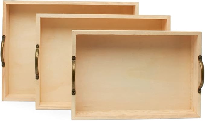 Unfinished Wood Nesting Serving Trays - Image 3