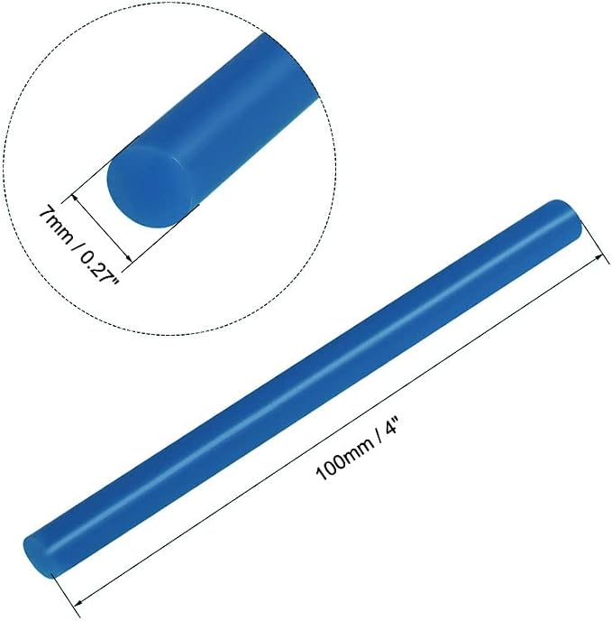 uxcell Mini Hot Glue Sticks for Glue Gun 7mm x 100mm Blue 12pcs - Image 2