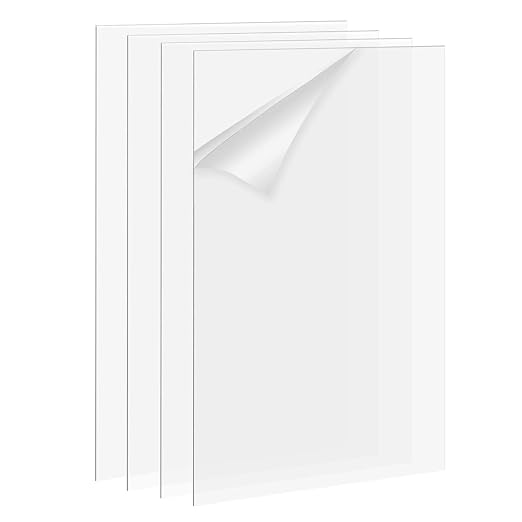 YSTIME 8" x 12" Clear Acrylic Sheet Plexiglass Plastic Sheet by YSTIME