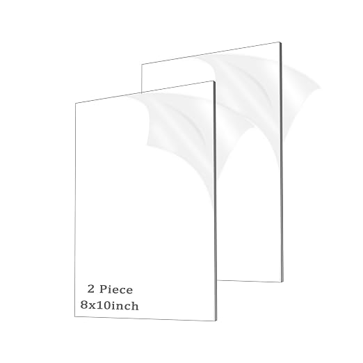 2 Pieces 1/8" Thick Acrylic Sheets, Plexiglass Sheets, Photo Frames by ADTDA