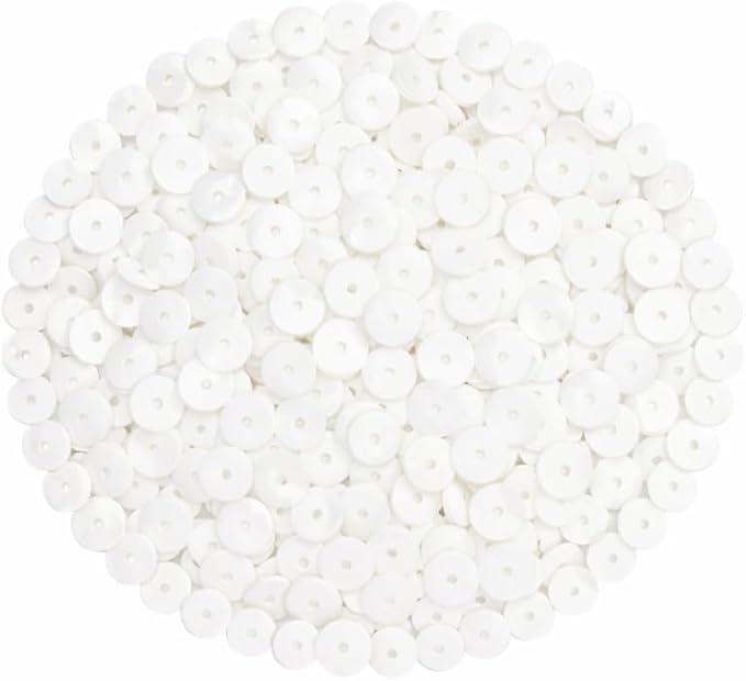 Mandala Crafts 6mm Cup Round White Sequins - Image 2