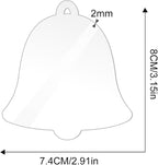 12 Pack Blank Christmas Bell Ornaments Christmas Hanging Ornaments Clear - Image 3