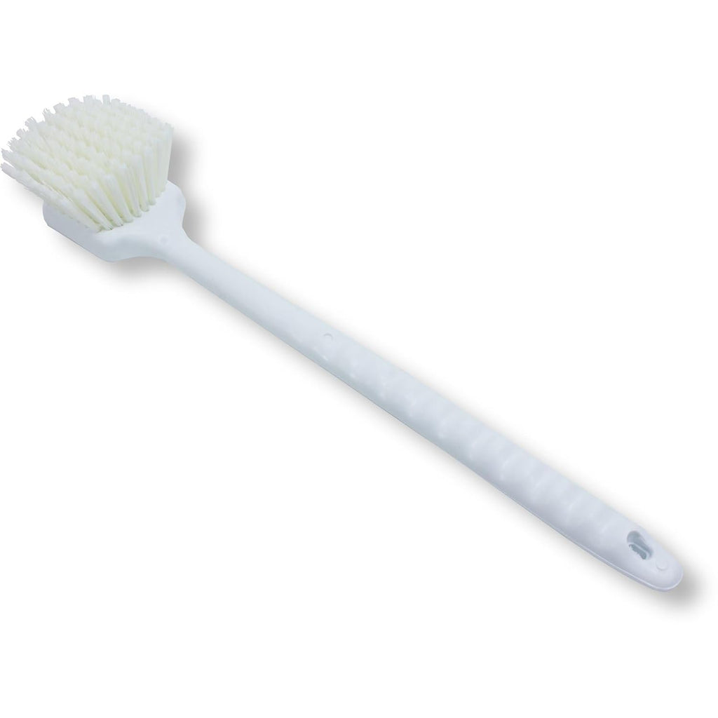 SPARTA 40501EC02 Plastic Large Scrub Brush, Kitchen Brush, Utility Brush With Long Handle For Cleaning, 20 Inches, White, (Pack of 6)
