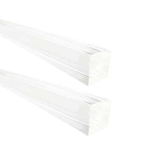2Pcs Heavy-Duty Clear Acrylic Square Rods, 20mm x 300mm Thick Transparent by HXymxkeqi