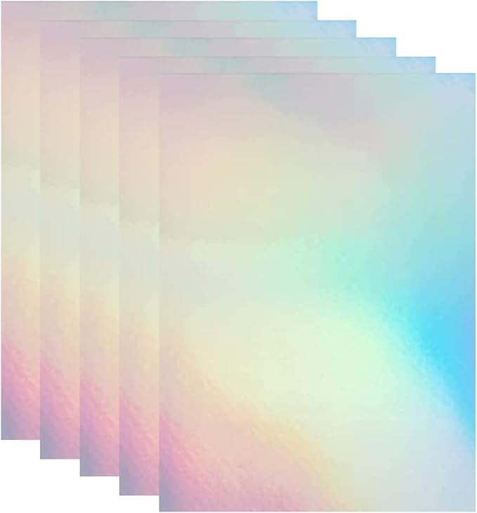 Bleidruck 25 Sheets 8.25x11.7 Inches Clear Holographic Premium Cold Laminated by VINYLSTICKERPAPER