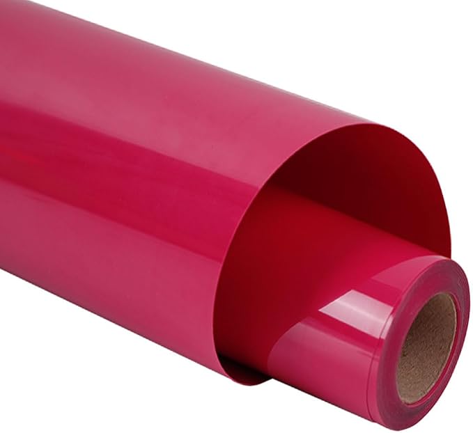guangyintong Rose Red Heat Transfer Vinyl HTV Rolls, Glossy Surface Rose Red by guangyintong