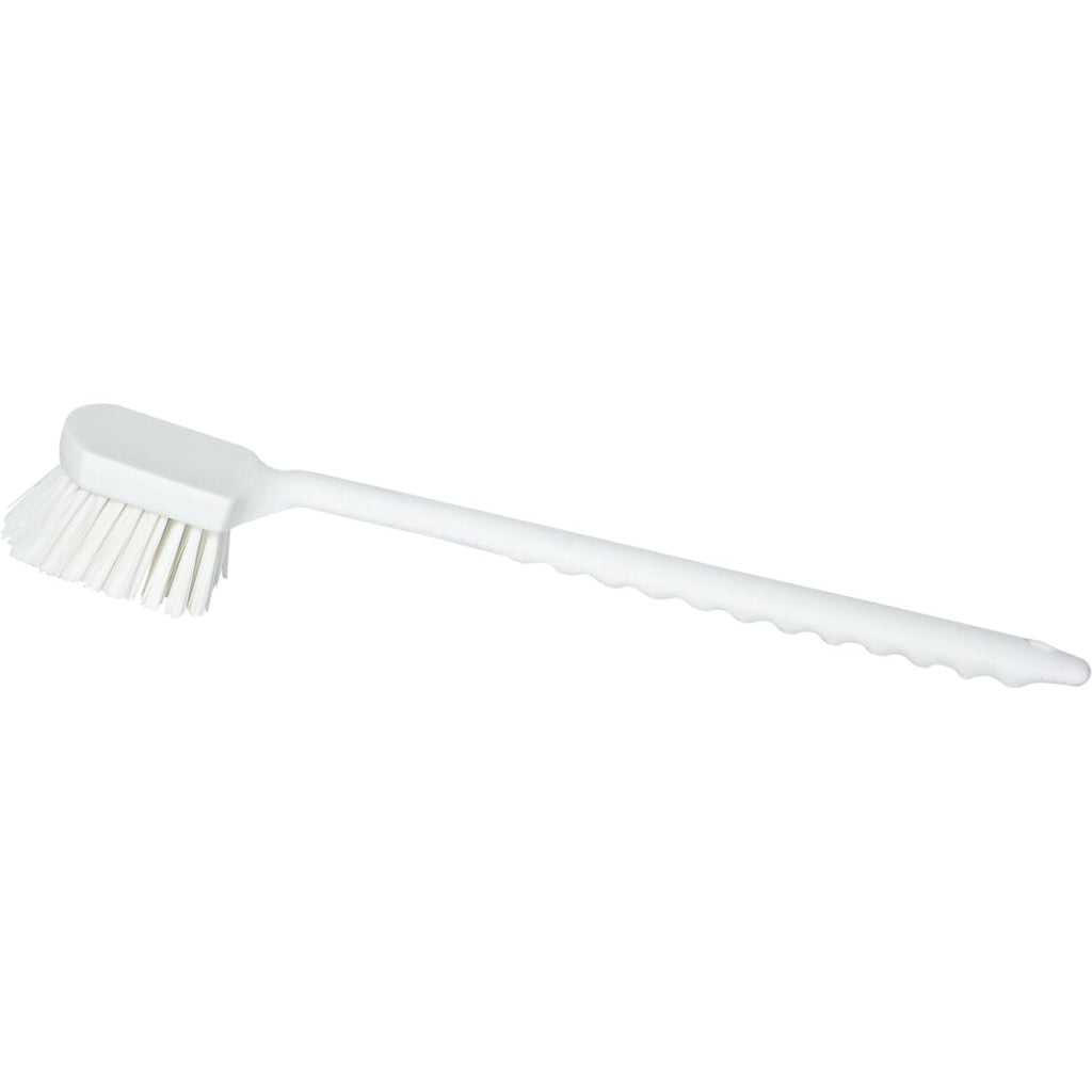 SPARTA 40501EC02 Plastic Large Scrub Brush, Kitchen Brush, Utility Brush With Long Handle For Cleaning, 20 Inches, White, (Pack of 6)