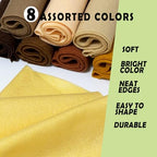 Brown 8 Assorted Soft Felt Sheets Fabric, Each 8'' x 36'' 1.6mm Thick | Long - Image 2