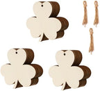 30Pcs St. Patrick's Day Leaves Unfinished Paintable Blank Wooden Festival by Tmflexe