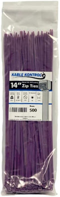 Kable Kontrol Purple Zip Ties 14 Inch 500 Pcs, 50 Lbs Tensile Strength by KABLEKONTROL%C2%AE