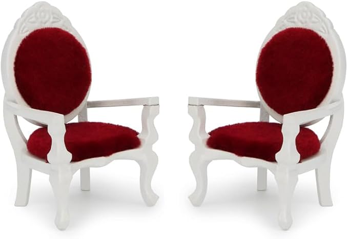 Dollhouse Chair 2PCS Miniature Furniture Retro Vintage Chair Wooden Accessories by Cuteminifulfillsallyourfantasiesabouttheminihomeinyourdreams