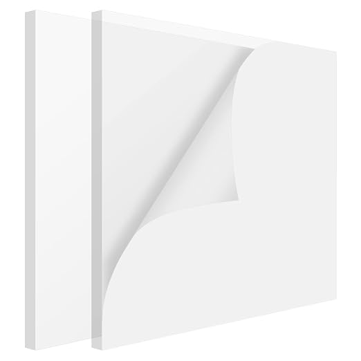 PINGEUI 2 PCS 12 x 12 x 3/8 Inch Clear Acrylic Plexiglass Sheets, Durable by PINGEUI