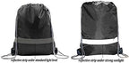 BeeGreen 30 Pieces Black Drawstring Backpacks Bulk Cinch Bags, Reflective - Image 5