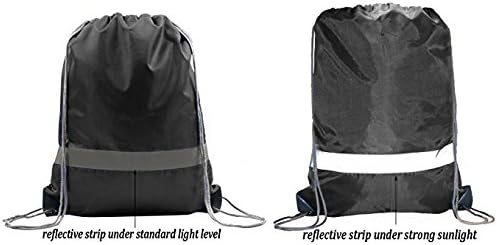BeeGreen 30 Pieces Black Drawstring Backpacks Bulk Cinch Bags, Reflective - Image 5
