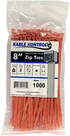 Kable Kontrol Orange Zip Ties 8 Inch 1000 Pcs, 50 Lbs Tensile Strength by KABLEKONTROL%C2%AE