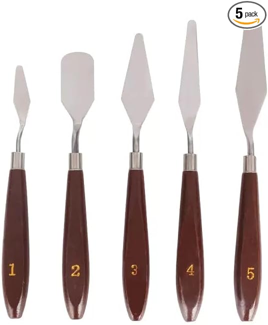 PUFUAII 5 PCS Painting Knives Stainless Steel Spatula Palette Knife Oil by Unknown