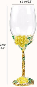 Simcat Handmade Painted Enamel Flower Glass Wine Glasses Transparent Refined - Image 2