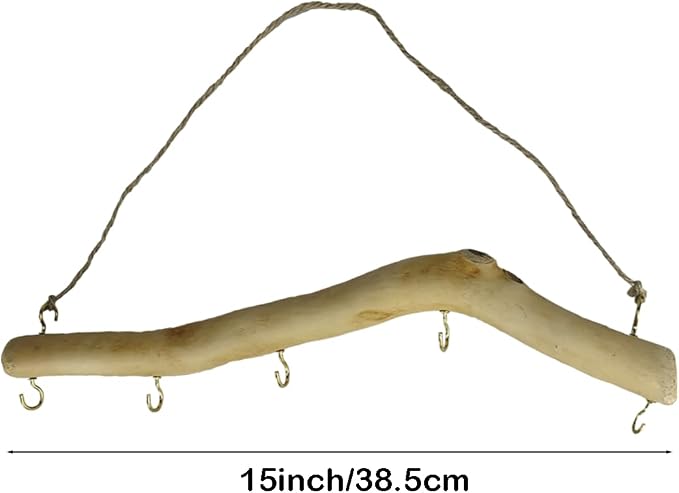 15 inch Natural Driftwood Decorative Branches Wall Hanging Jewelry Organizers - Image 4