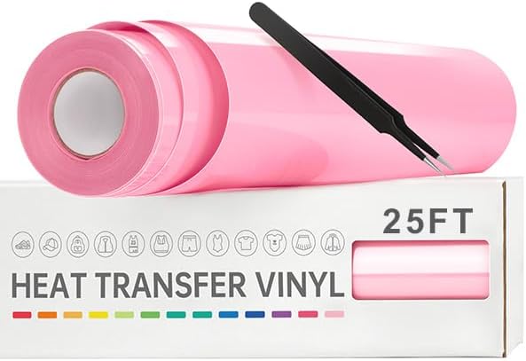 VinylRus Heat Transfer Vinyl-12” x 25FT Iron on Vinyl Roll by VinylRus