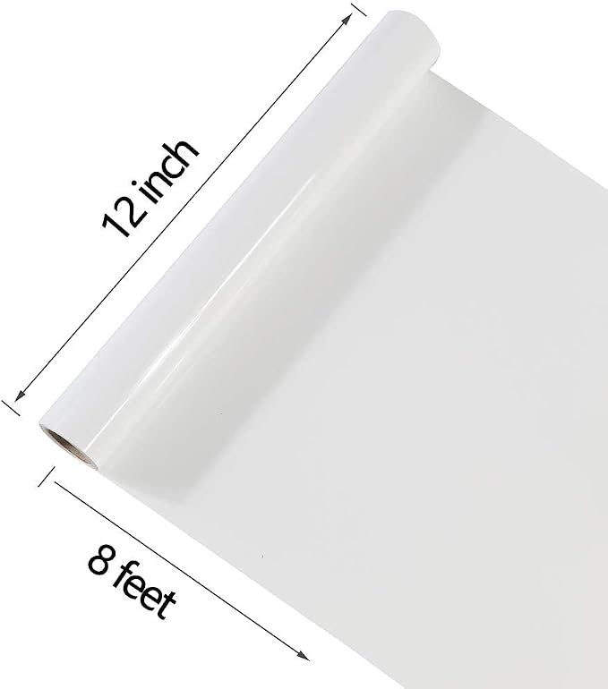 TUMIYA White Heat Transfer Vinyl HTV Rolls, Glossy Adhesive HTV Vinyl - Image 2
