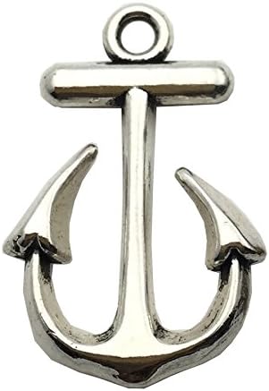 iloveDIYbeads 100g Craft Supplies Antique Silver Ship Wheel Anchor Charms - Image 8