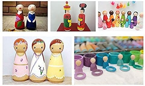 56 PCS Unfinished Natural Wooden Peg Dolls, Little Wooden peg People - Image 4