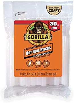 Gorilla Hot Glue Sticks, Full Size, Bonds: Wood, and More by Gorilla
