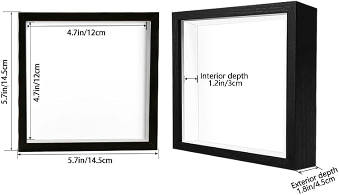 5x5 Small Shadow Box Frame Display Case, Display Case Box - Image 2