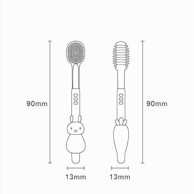 Baby Tooth Brush, Infant Toothbrush 6 to 12 Months and0-6 Months,Silicone Toothbrush, Newborn Tongue and Mouth Cleaner Set, Good Idea for Baby First Toothbrushes(Pink)