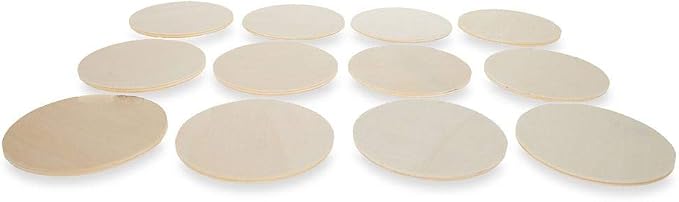 12 Unfinished Wooden Shapes Craft Cutouts DIY Unpainted 3D Plaques 3 Inches - Image 2