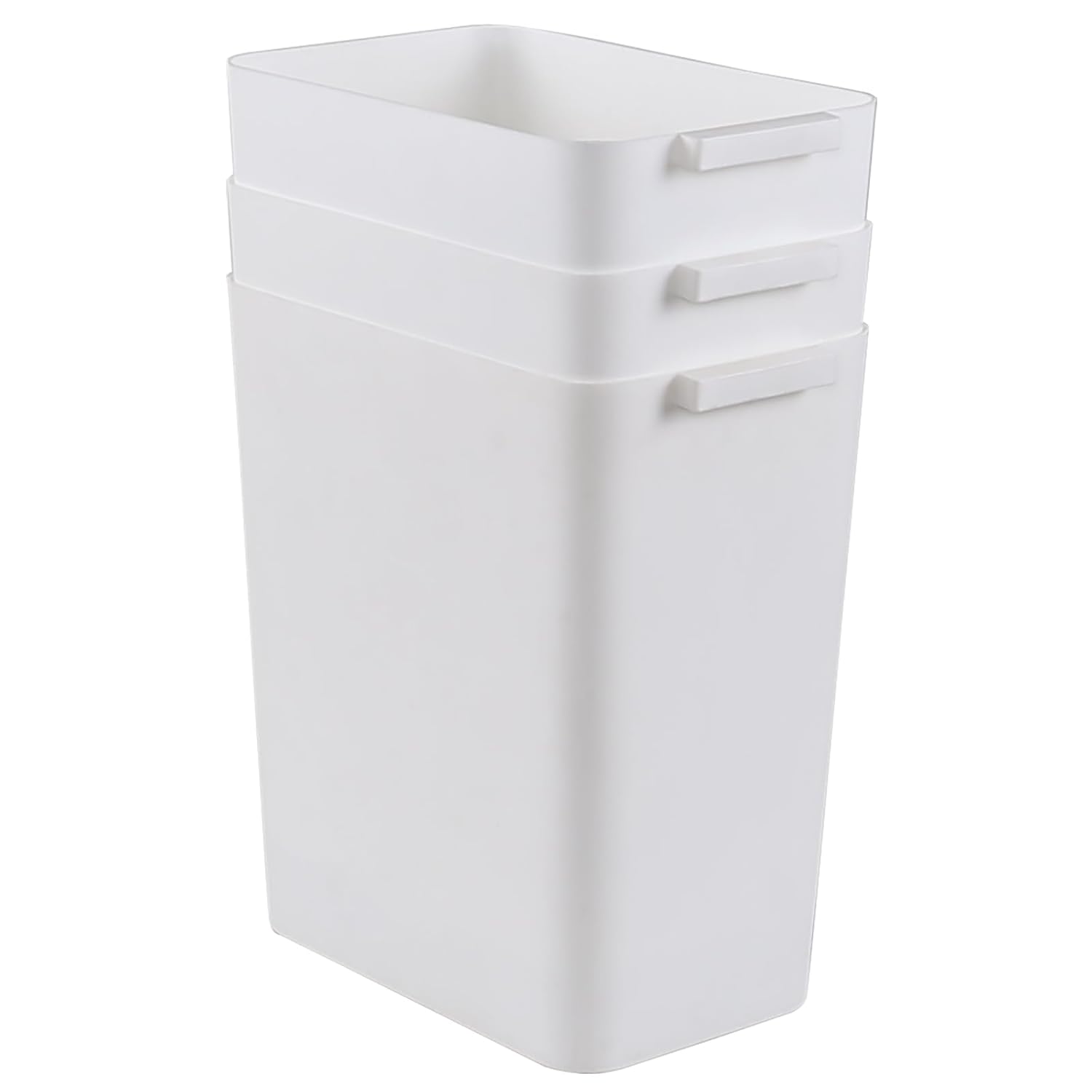 Zopnny 3-Pack 4.5 Gallon Plastic Small Trash Can Wastebasket, Slim Waste Basket for Bathroom, Bedroom, Home Office, Living Room, Kitchen (White)
