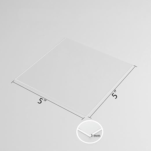 10 Pack 5"x5"x0.04" Thick Acrylic Sheets Transparent Plexiglass Panels - Image 2