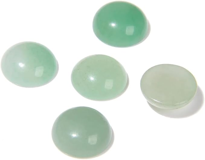 20pcs 12mm Natural Stone No Hole Green Aventurine Semicircle Smooth Cabochons by 2TTFishoo