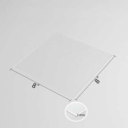 10 Pack 8"x8"x0.04" Thick Acrylic Sheets Transparent Plexiglass Panels - Image 2