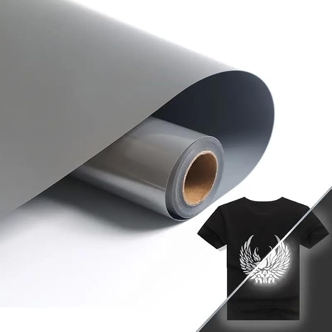 HTVVETUR Reflective Heat Transfer Vinyl Roll 12 Inch by 5 Feet Iron on DIY by HTVVETUR