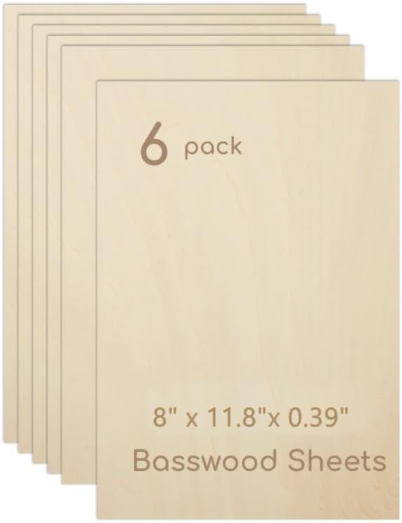 6 Pack Plywood Sheets, Unfinished Wood Boards Blanks by Hosifiy