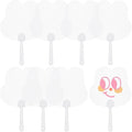 10Pcs Blank Plastic Hand Fans PVC Transparent Hand Fan Cute Handheld by SOFPLATE