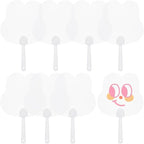 10Pcs Blank Plastic Hand Fans PVC Transparent Hand Fan Cute Handheld by SOFPLATE