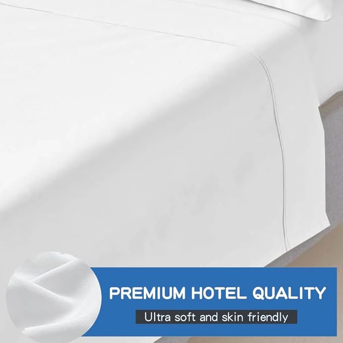 Mattress-Homes Twin Size 100% Egyptian Cotton Top Sheet 1Pcs, Cool & Breathable - Image 2