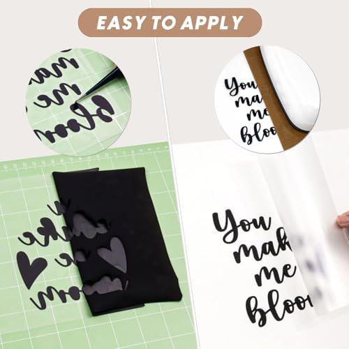 Black HTV Iron on Vinyl Rolls, Silhouette or Heat Press Machine - Image 2