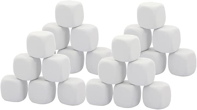 White EVA Foam Dices for Kids Graffiti, Building Blocks, Creative Painting by EducationalProductsSupplier