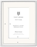 Isaac Jacobs 6x8 White Metal Rope Border Picture Frame, Horizontal & Vertical - Image 3