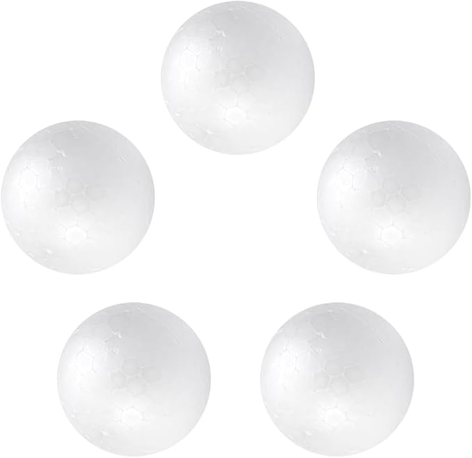 Crafjie 5-Pack 2.36Inch Craft Foam Balls White Smooth Polystyrene Foam Ball | by Crafjie